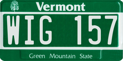 VT license plate WIG157