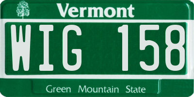 VT license plate WIG158