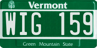 VT license plate WIG159