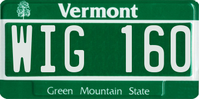 VT license plate WIG160
