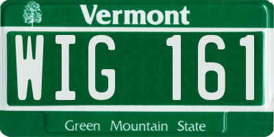 VT license plate WIG161
