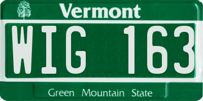VT license plate WIG163