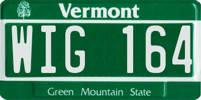VT license plate WIG164
