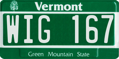 VT license plate WIG167