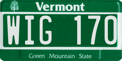 VT license plate WIG170