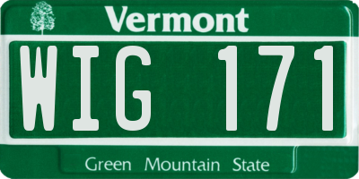VT license plate WIG171