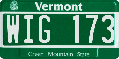 VT license plate WIG173