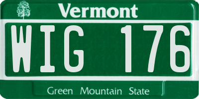 VT license plate WIG176