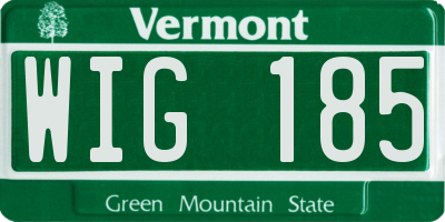 VT license plate WIG185
