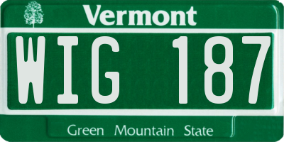 VT license plate WIG187