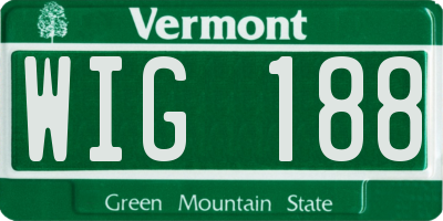 VT license plate WIG188