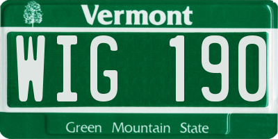 VT license plate WIG190