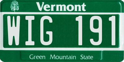 VT license plate WIG191