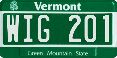 VT license plate WIG201