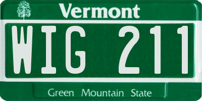 VT license plate WIG211