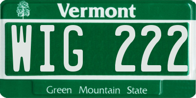 VT license plate WIG222