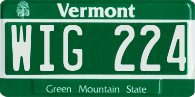 VT license plate WIG224