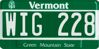 VT license plate WIG228