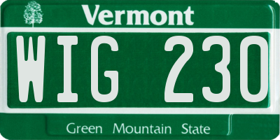 VT license plate WIG230