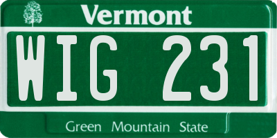 VT license plate WIG231