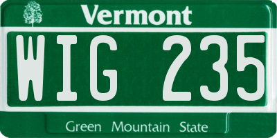 VT license plate WIG235