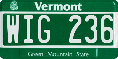 VT license plate WIG236