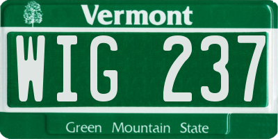 VT license plate WIG237