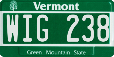VT license plate WIG238