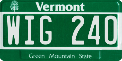 VT license plate WIG240