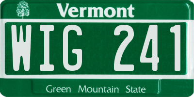 VT license plate WIG241