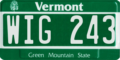 VT license plate WIG243