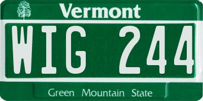 VT license plate WIG244