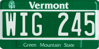 VT license plate WIG245