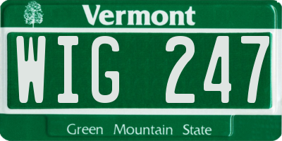 VT license plate WIG247