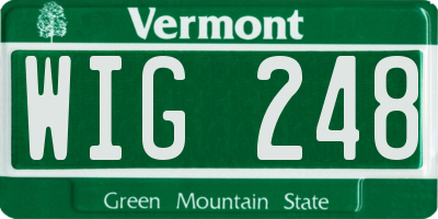VT license plate WIG248