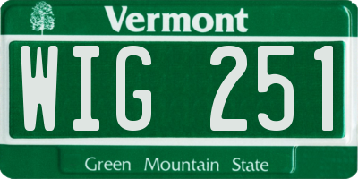 VT license plate WIG251