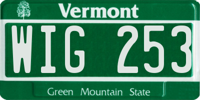 VT license plate WIG253