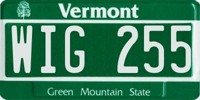 VT license plate WIG255