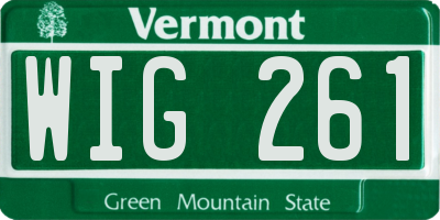 VT license plate WIG261