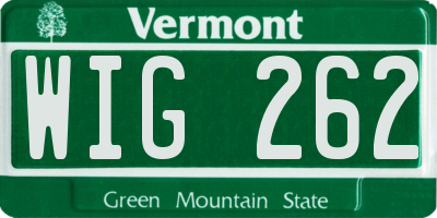 VT license plate WIG262