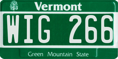 VT license plate WIG266