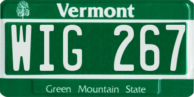 VT license plate WIG267