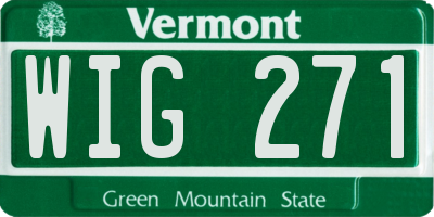VT license plate WIG271