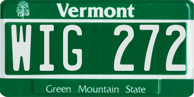VT license plate WIG272