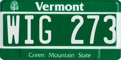 VT license plate WIG273
