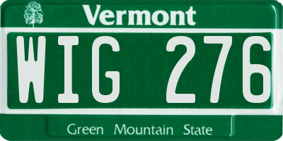VT license plate WIG276