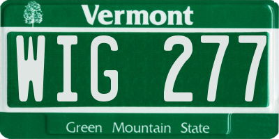 VT license plate WIG277