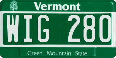 VT license plate WIG280