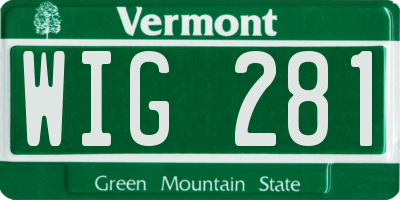 VT license plate WIG281