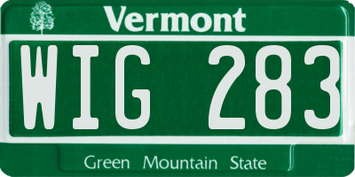 VT license plate WIG283